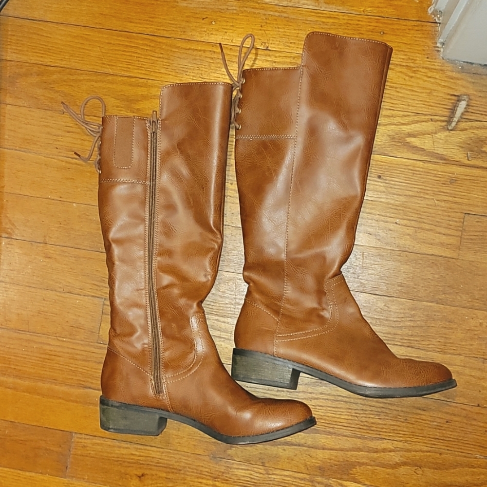 Leather Knee-High Boots